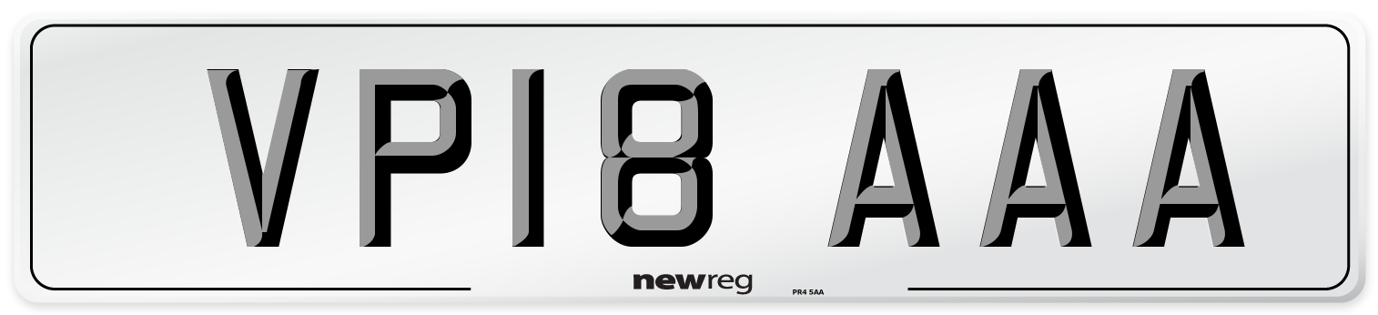 VP18 AAA Number Plate from New Reg